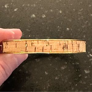 J Crew Cork Inlay Hinged Bangle Bracelet